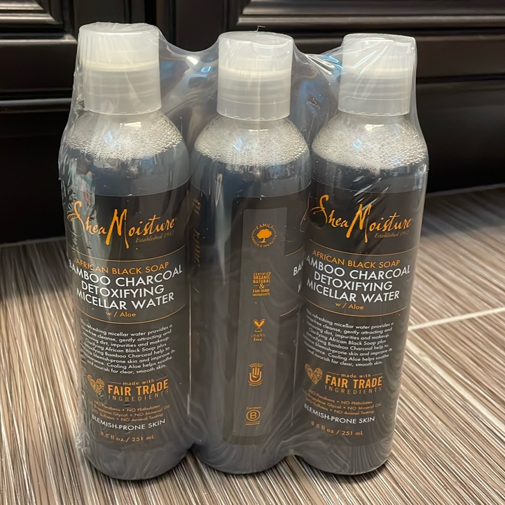 3 pack - Shea Moisture - Bamboo Charcoal Detoxifying Micellar Water